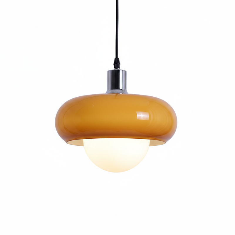 CoffeeGlow Bauhaus Pendelleuchte in Kaffeefarben aus Glas – Ansicht 5 von 20