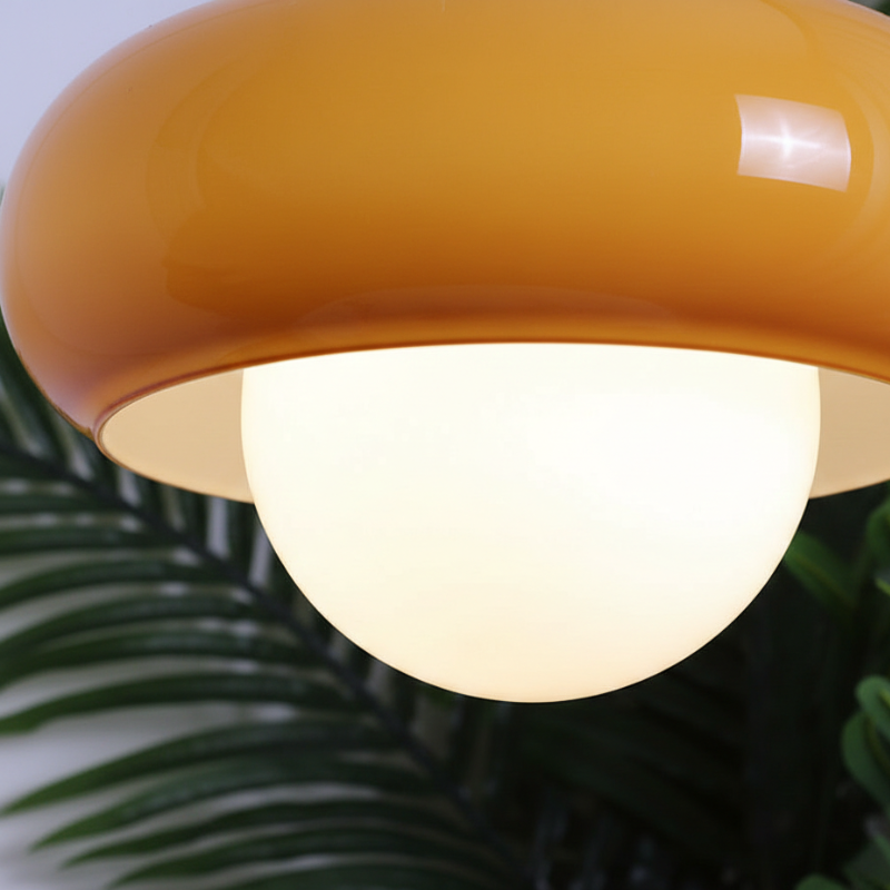 CoffeeGlow Bauhaus Pendelleuchte in Kaffeefarben aus Glas – Ansicht 4 von 20