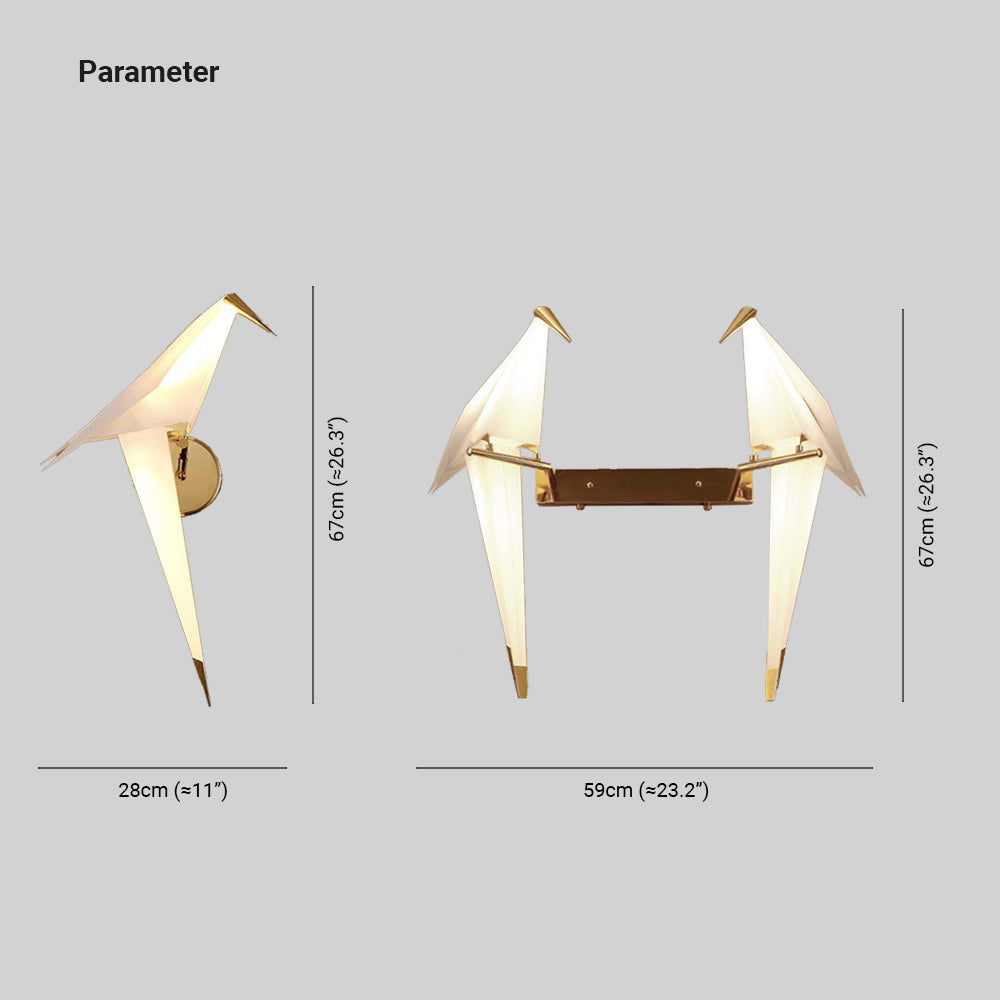 Aviluma Vogel-Wandleuchte mit warmem LED-Licht – Ansicht 9 von 15