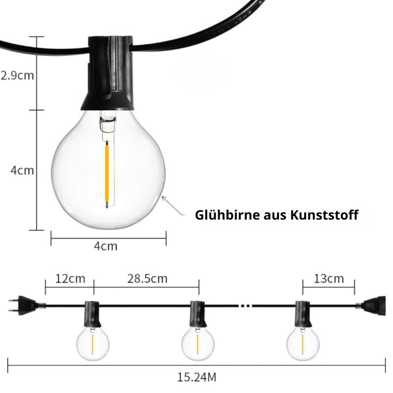 LumiGlow Wasserdichte LED-Lichterkette für Garten & Terrasse – Ansicht 11 von 11