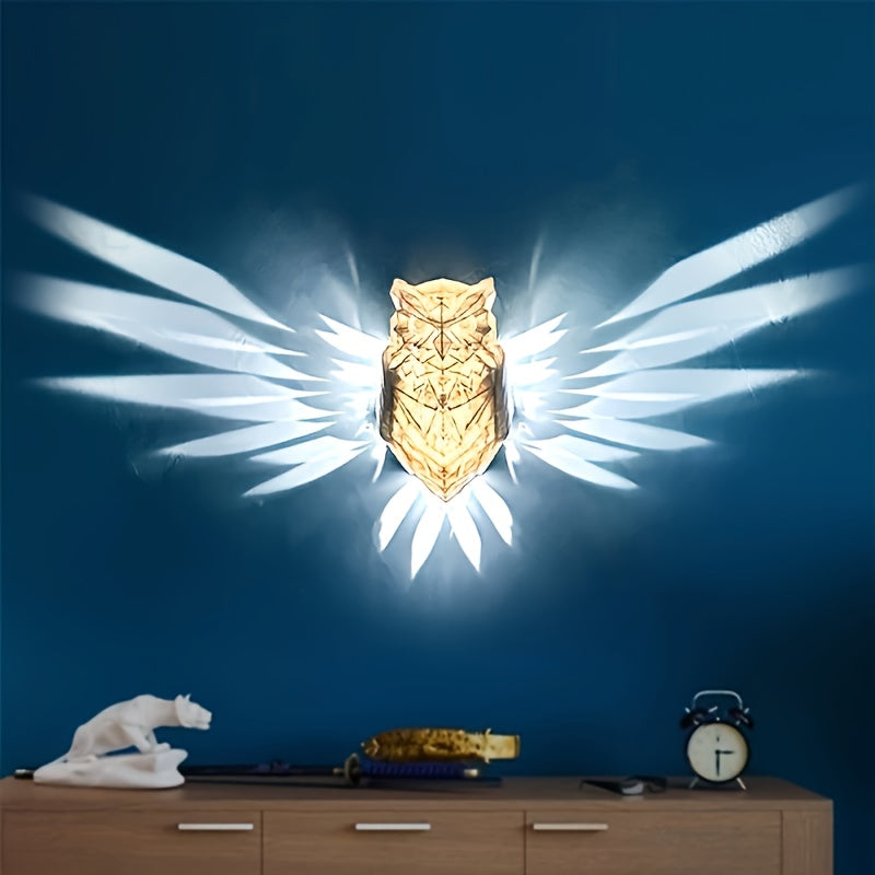 OwlBeam LED-Wanddeko Eule mit Stimmungslicht – Dekoleuchte