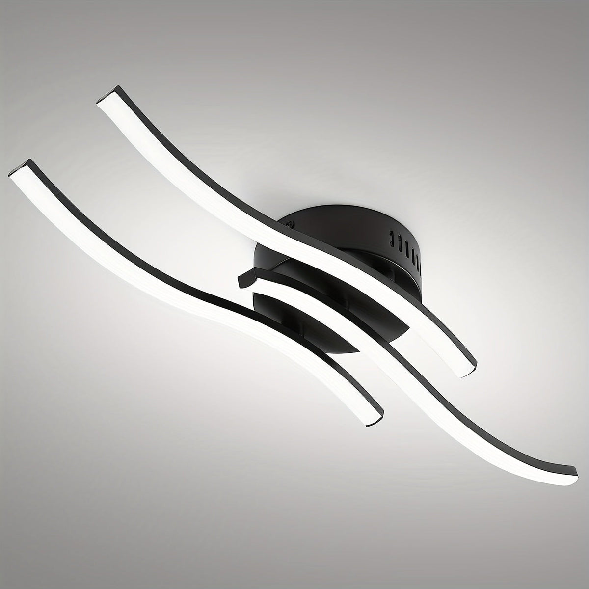 CurvaLux Geschwungene LED-Deckenleuchte mit Dimmfunktion aus Aluminium – Ansicht 8 von 9