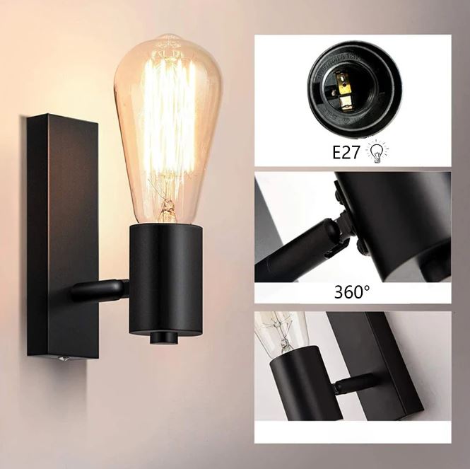 GlowHeritage Retro LED-Wandleuchte im Vintage-Look – Ansicht 6 von 8