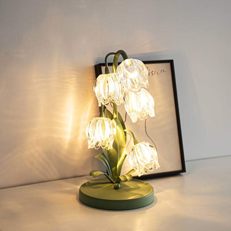 Bloomora Art Deco LED-Tischleuchte mit Blumendesign