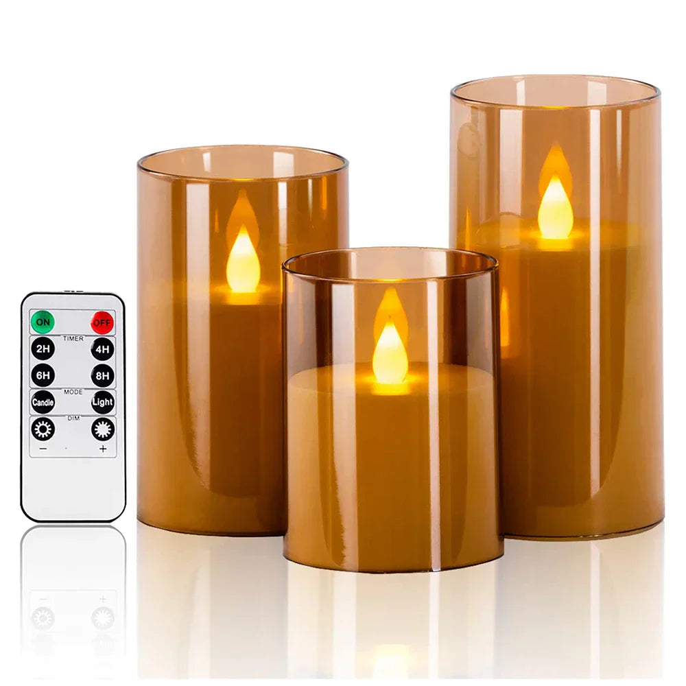 VelaGlow Flackernde LED-Kerzen im 3er-Set