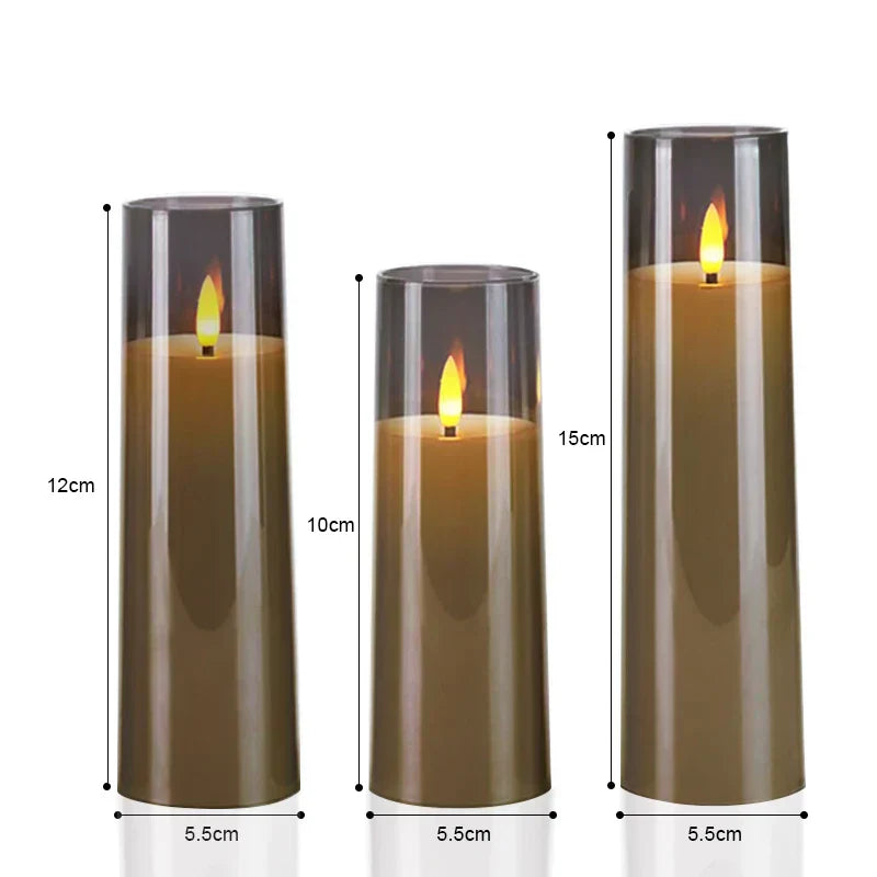 VelaGlow Flackernde LED-Kerzen im 3er-Set – Ansicht 9 von 10