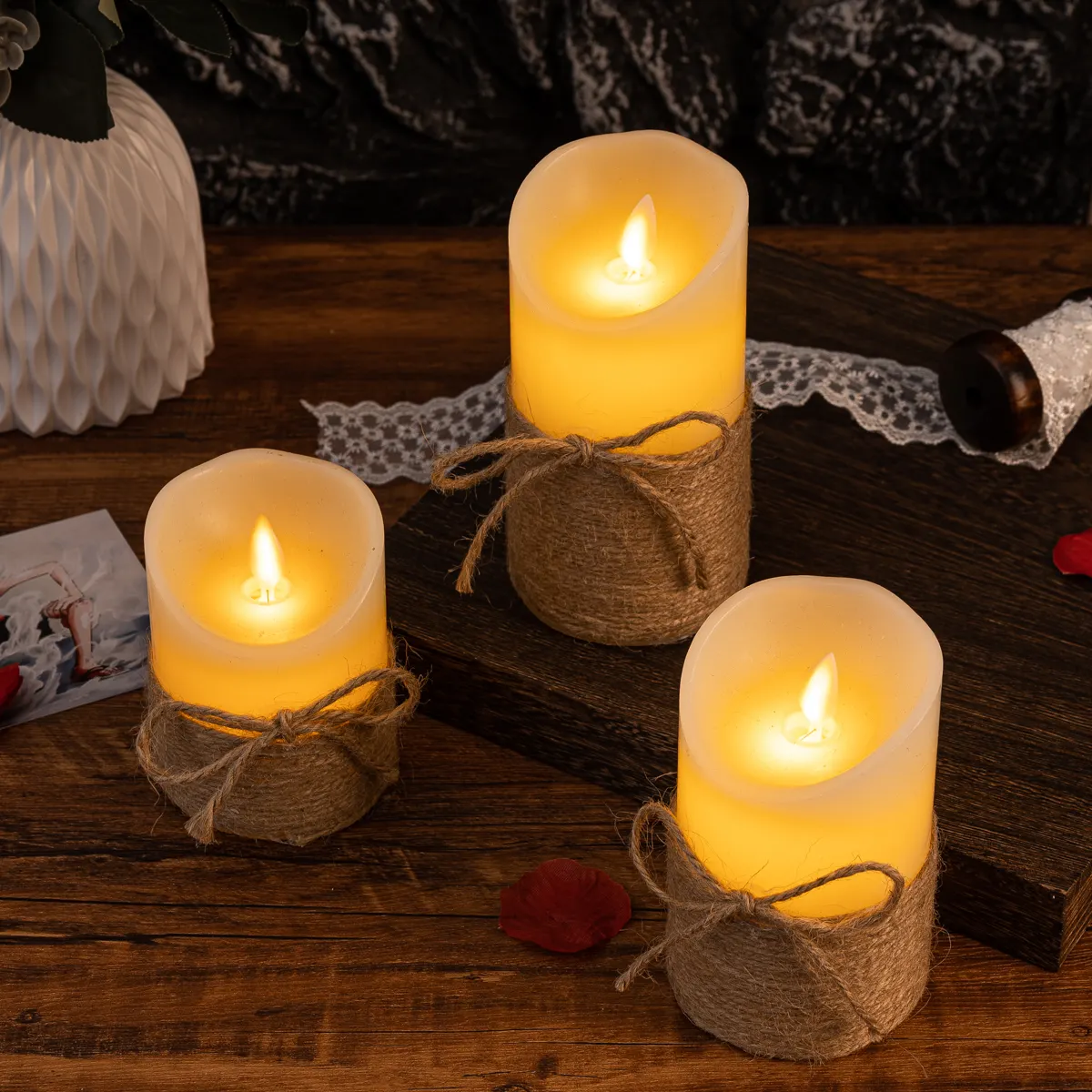 WarmGlow Flammenlose LED-Kerzen für drinnen & draußen – Ansicht 16 von 17