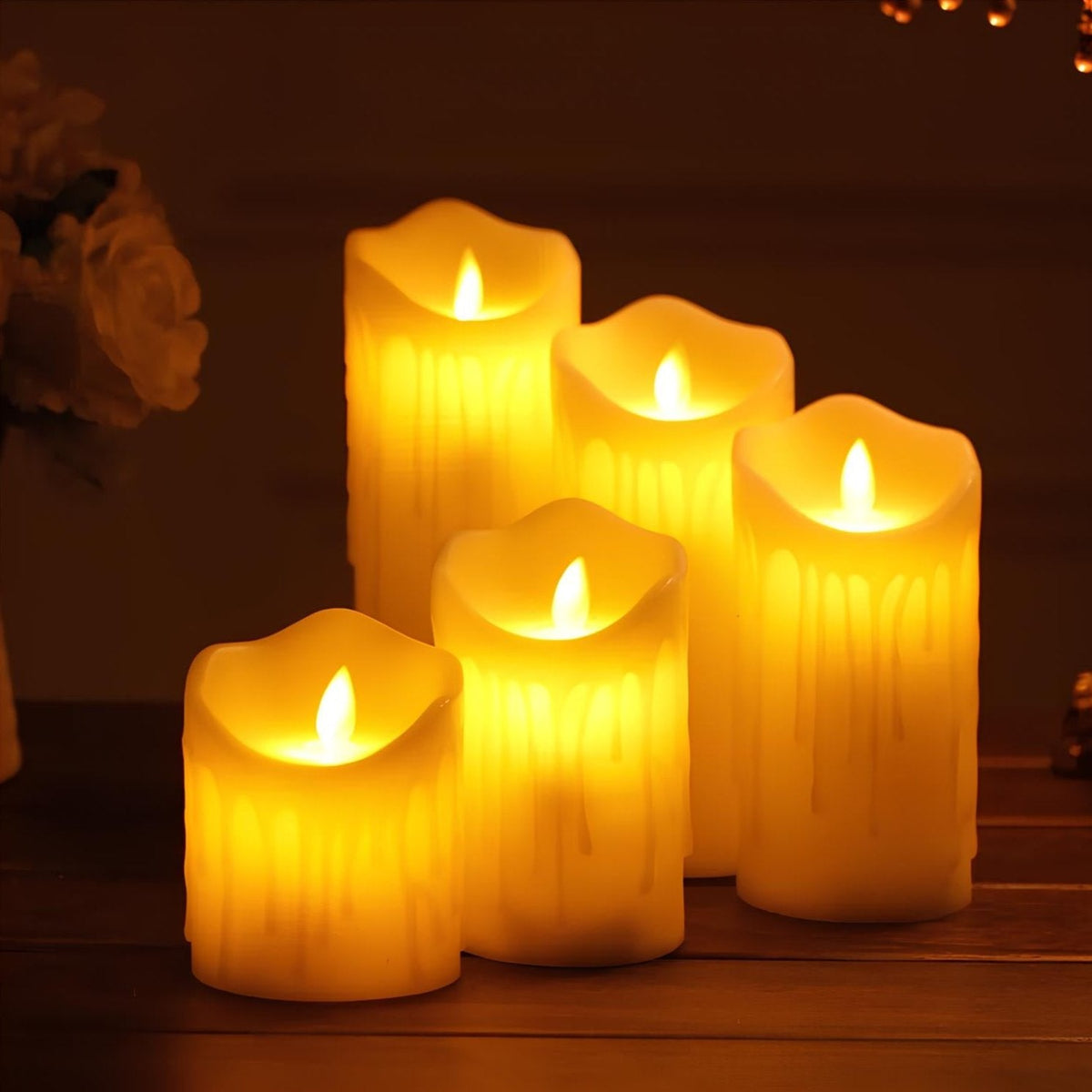 WarmGlow Flammenlose LED-Kerzen für drinnen & draußen – Ansicht 3 von 17