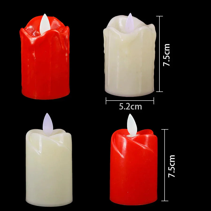 CandleGlow Flammenlose LED-Stumpenkerzen im 3er-Set – LED-Kerzen aus Stoff – Ansicht 9 von 9