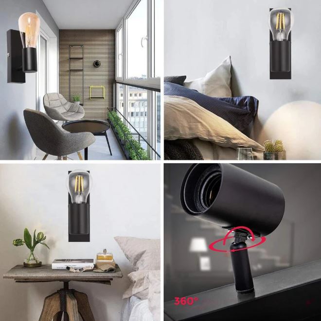 GlowHeritage Retro LED-Wandleuchte im Vintage-Look – Ansicht 7 von 8