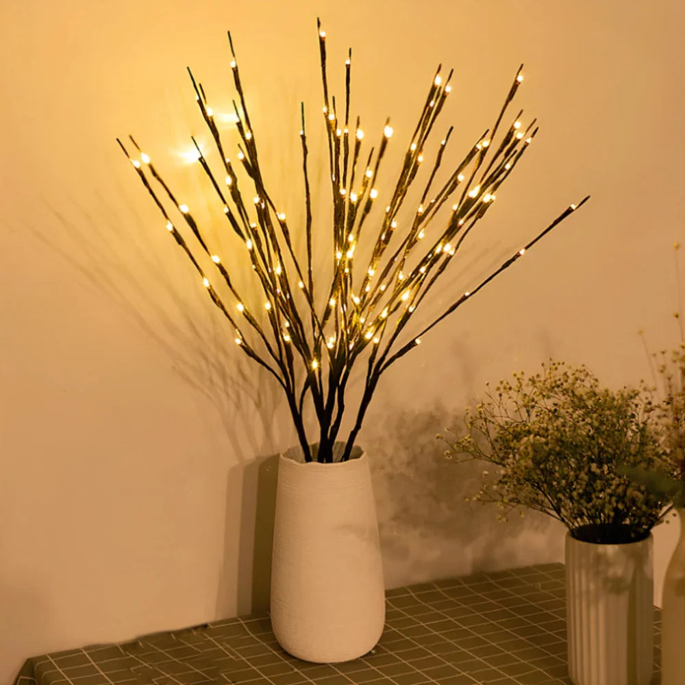 SilvaLux Kabelloser LED-Lichterzweig, biegsam & warmweiß – Lichterkette