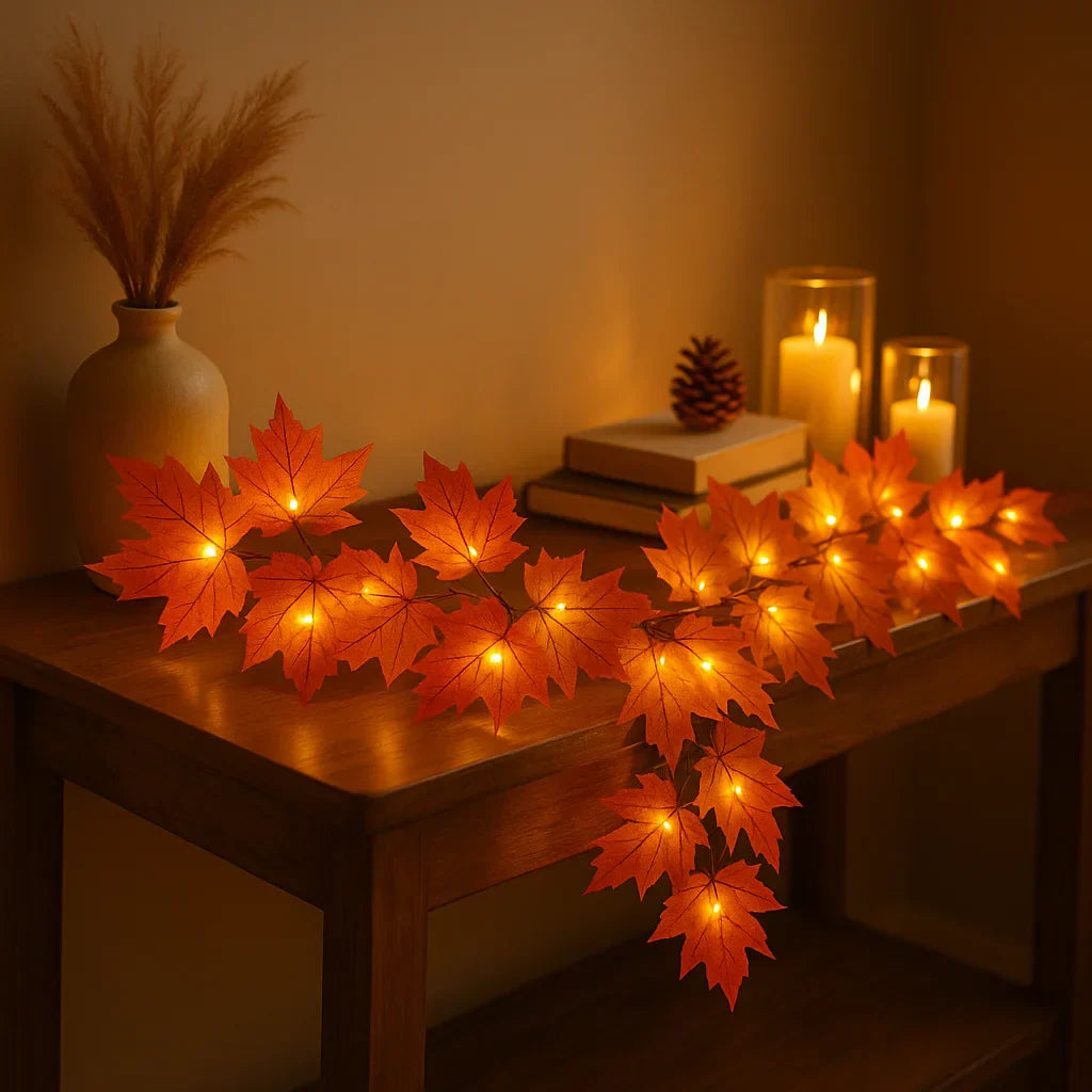 MapleGlow LED-Blättergirlande in Warmweiß – Lichterkette – Ansicht 4 von 6