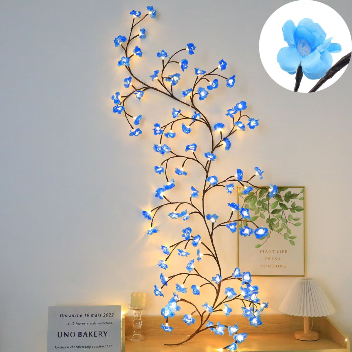 FrostBloom LED-Eisblüten-Lichterranke für Wand & Fenster – Lichterkette