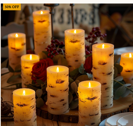 GlowFlame LED-Kerzen-Set mit Flackereffekt – Ansicht 3 von 11