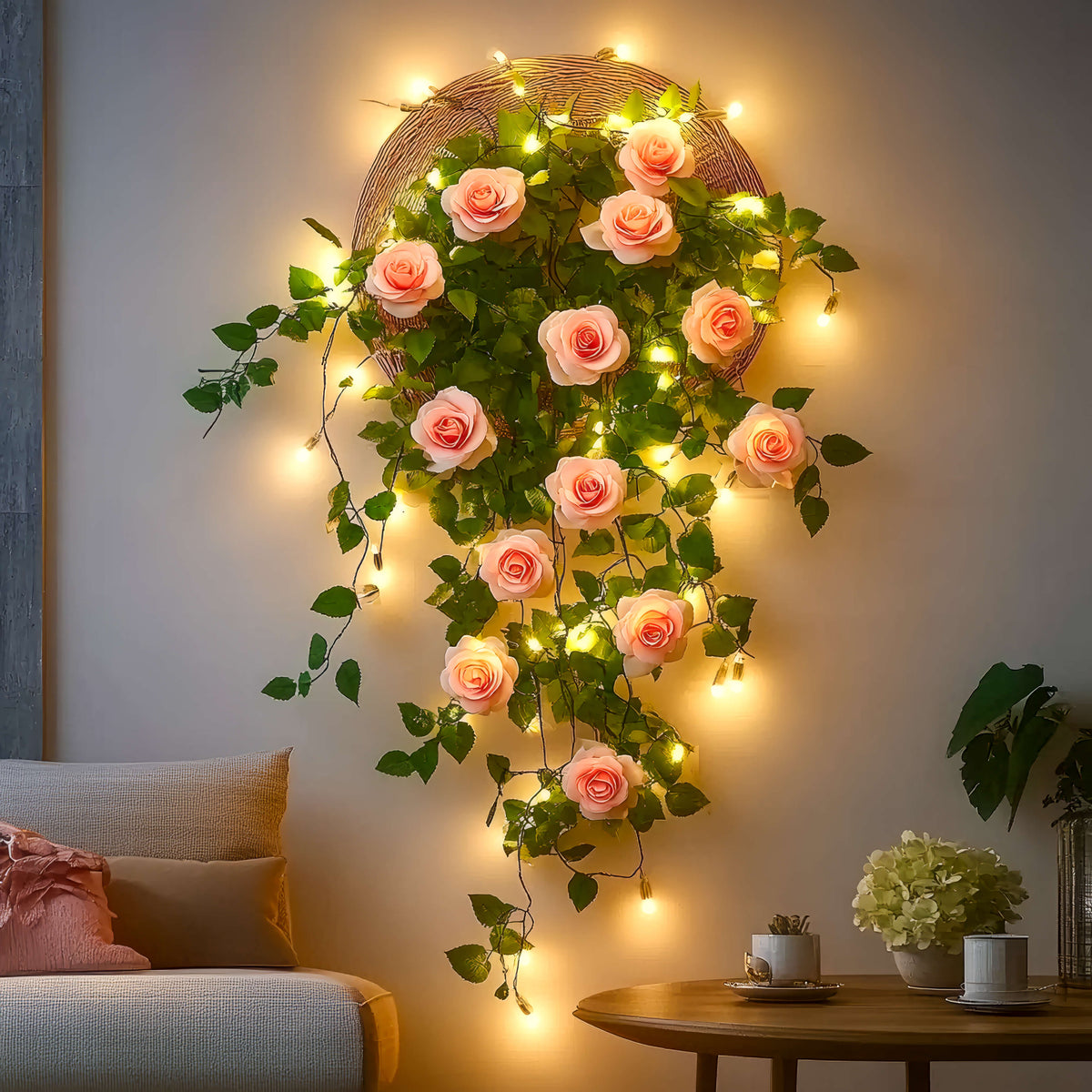 RosaLumé LED Rosengirlande mit warmweißem Licht – Lichterkette – Ansicht 3 von 6