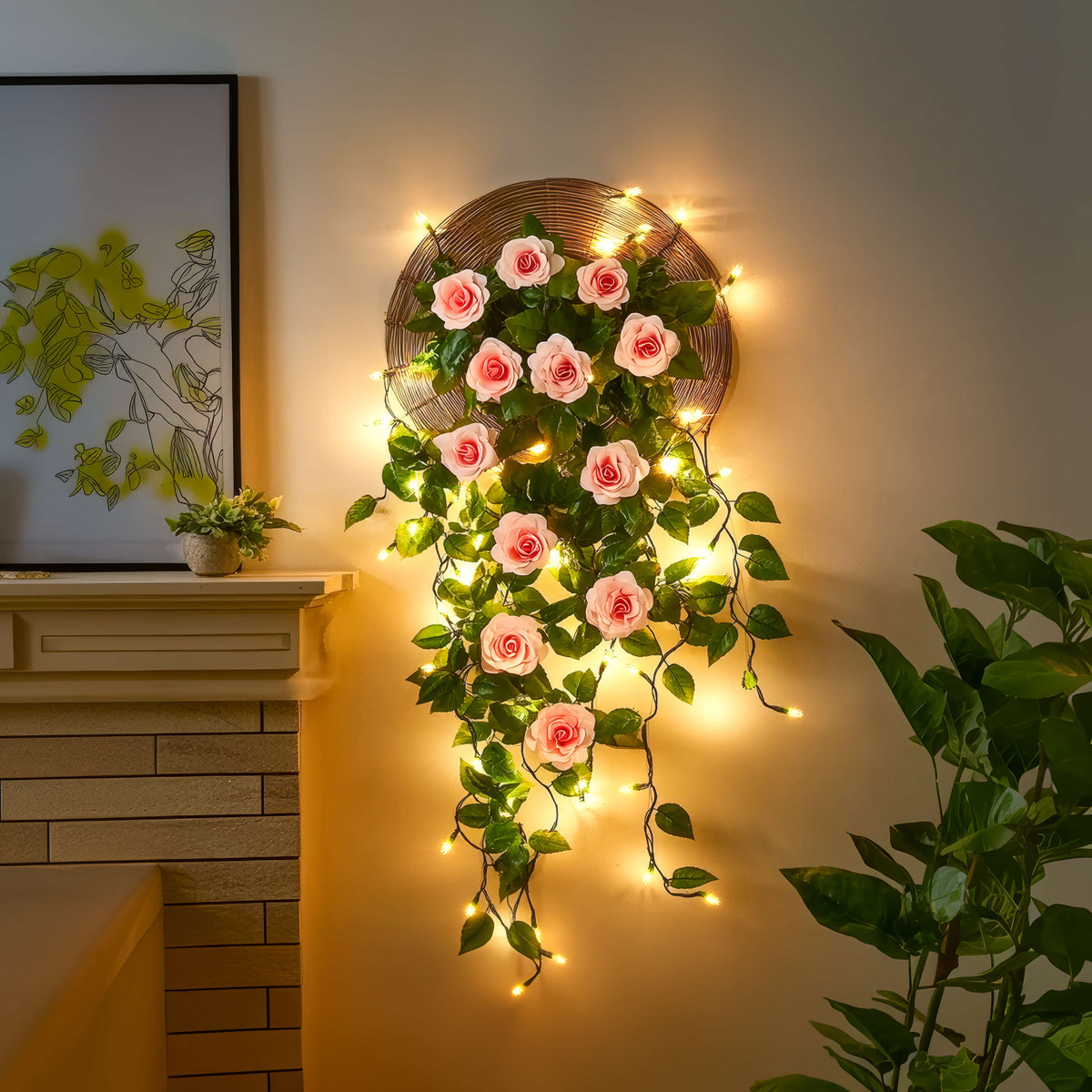 RosaLumé LED Rosengirlande mit warmweißem Licht – Lichterkette – Ansicht 4 von 6
