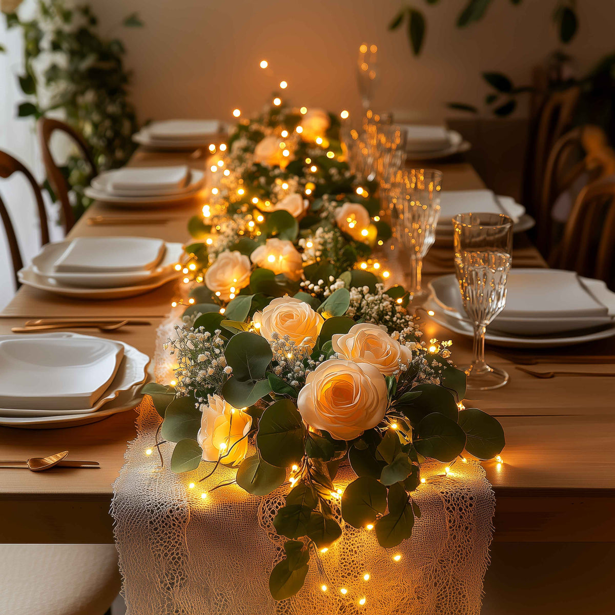 RoseAura LED-Rosenkranz für stimmungsvolles Ambiente – Dekoleuchte