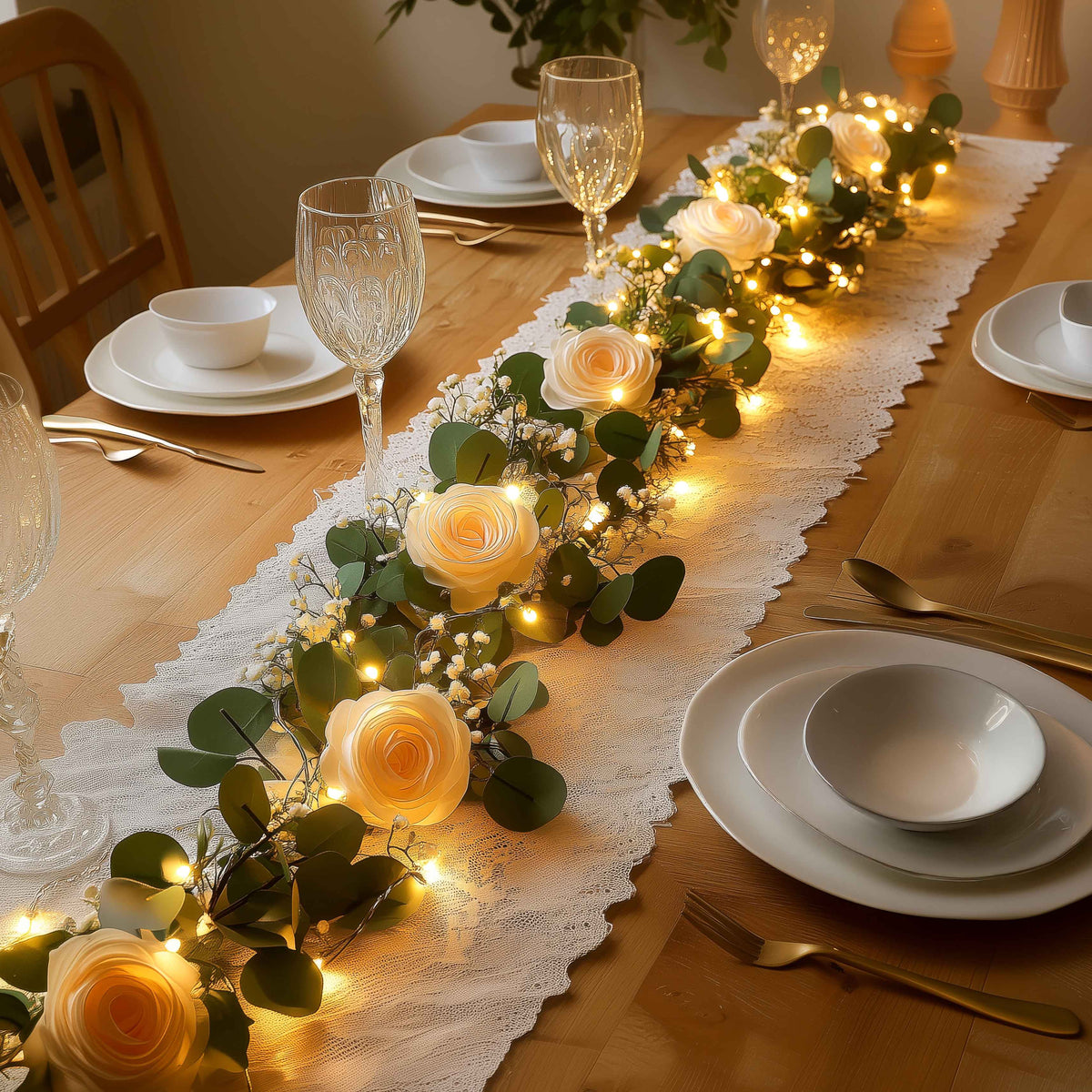 RoseAura LED-Rosenkranz für stimmungsvolles Ambiente – Dekoleuchte – Ansicht 3 von 6