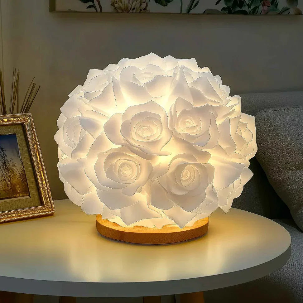 RoseGlow LED-Rosenlampe mit warmem Licht – Dekoleuchte