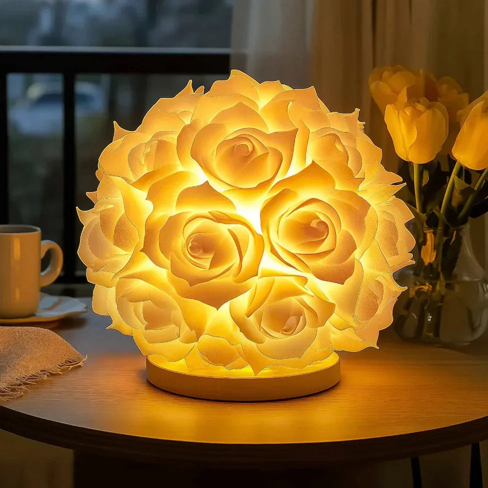 RoseGlow LED-Rosenlampe mit warmem Licht – Dekoleuchte – Ansicht 3 von 8