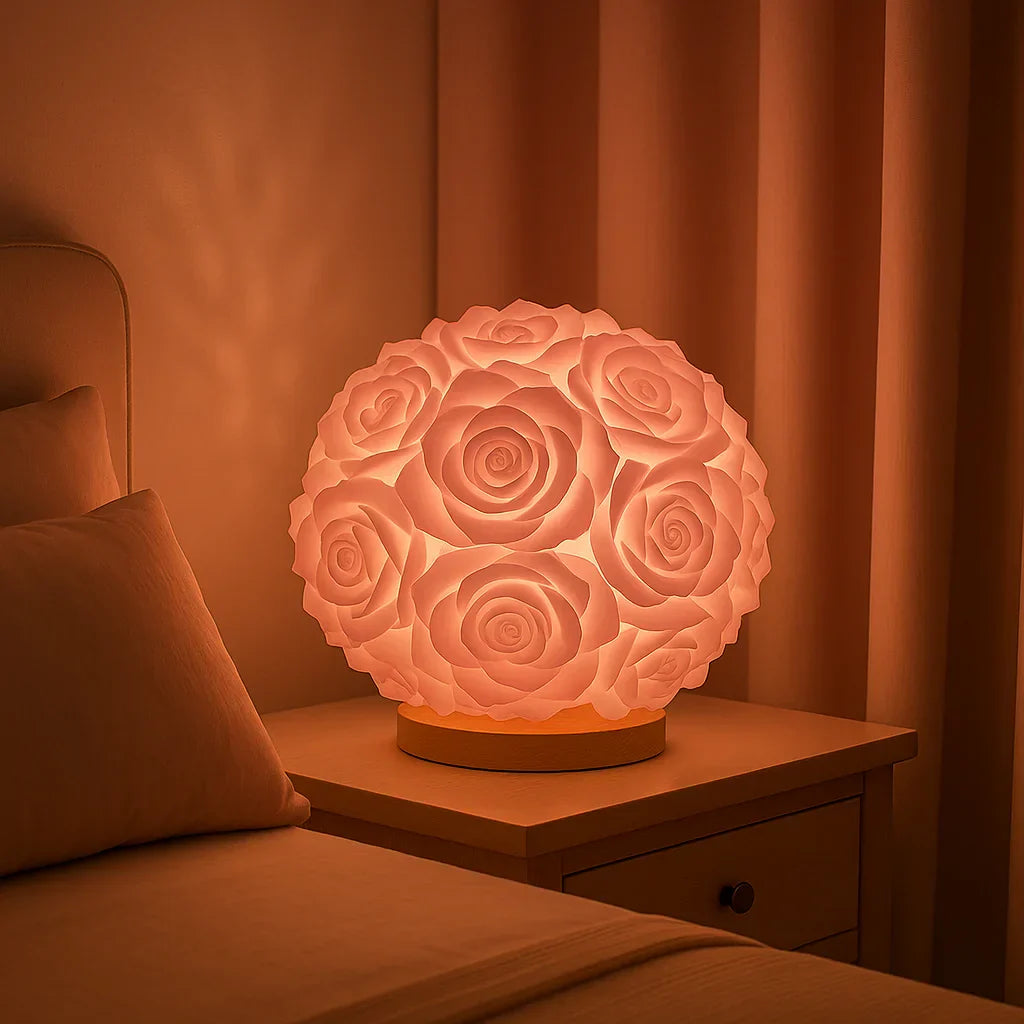 RoseGlow LED-Rosenlampe mit warmem Licht – Dekoleuchte – Ansicht 7 von 8
