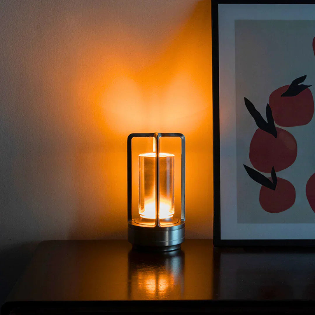 NordiCielo Dimmbare Kristallglas-Tischlampe – Tischleuchte