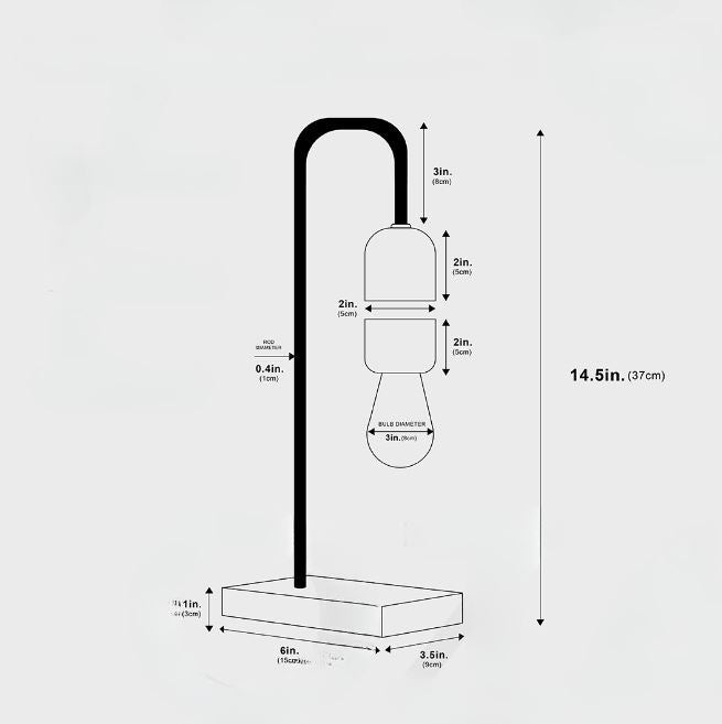 LeviLume Schwebende LED-Lampe mit Wireless-Ladestation – kabellose Tischleuchte – Ansicht 6 von 6