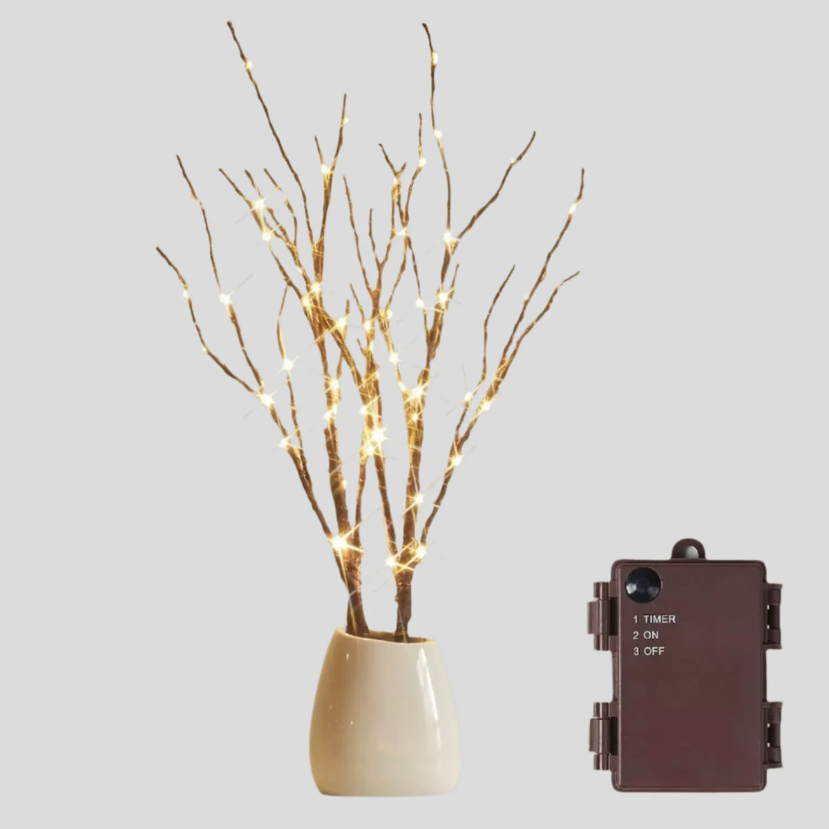 Amara Deko-Weide mit warmem LED-Licht – Dekoleuchte