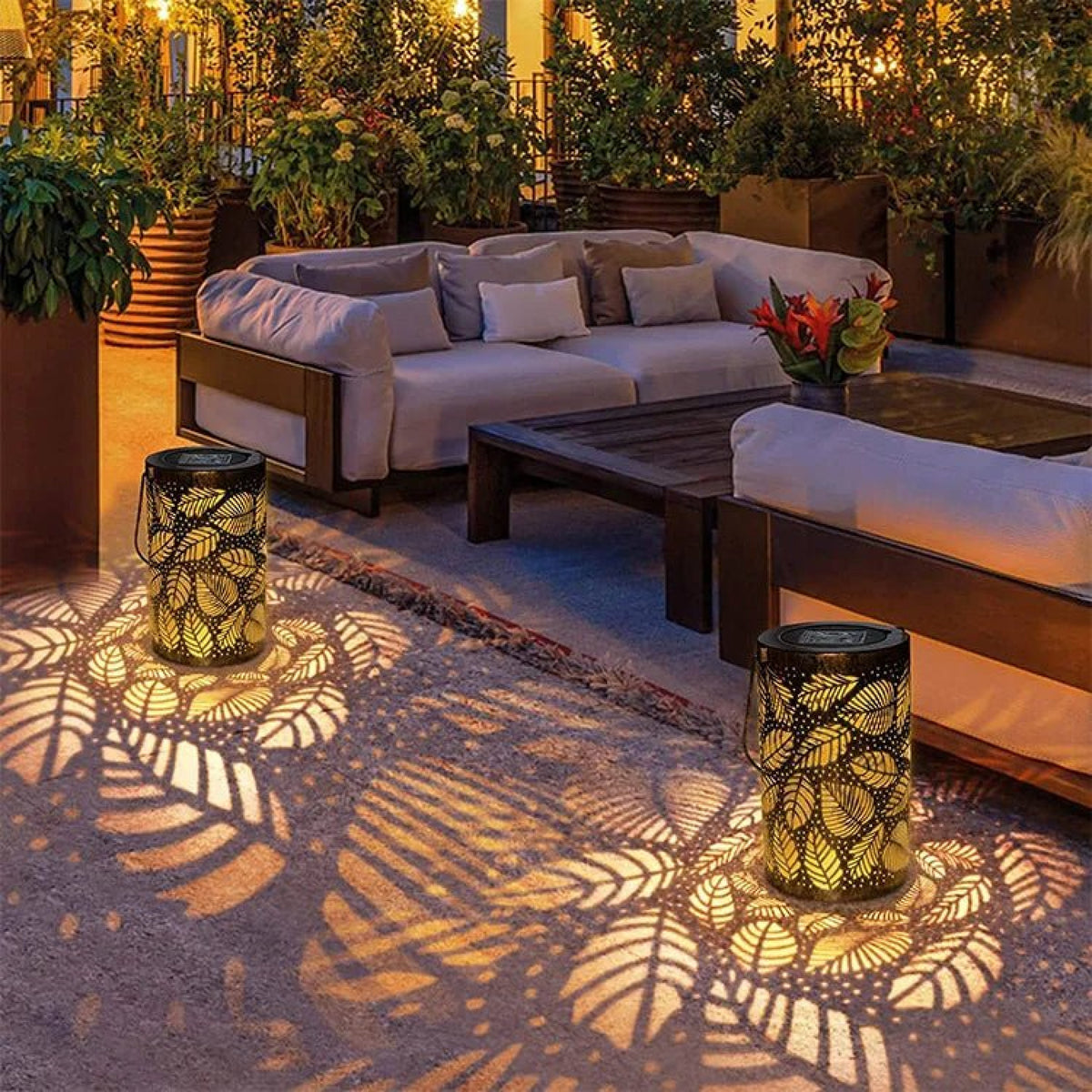 Foliara Solar-Gartenleuchte im Blätterdesign – Solarleuchte aus Metall – Ansicht 2 von 8