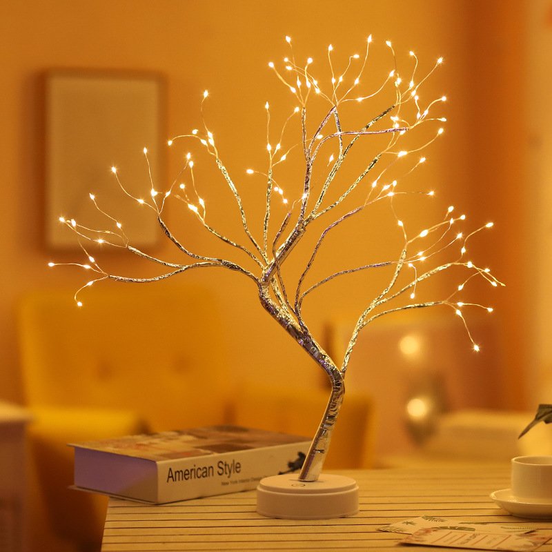 Bonsailux LED-Baumlampe mit Kupferlichterzweigen – Tischleuchte – Ansicht 2 von 6