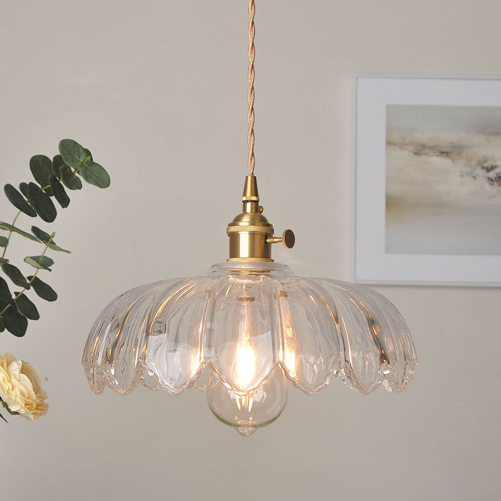 Lumessa Vintage Glas-Pendelleuchte im Blütendesign – Ansicht 15 von 21