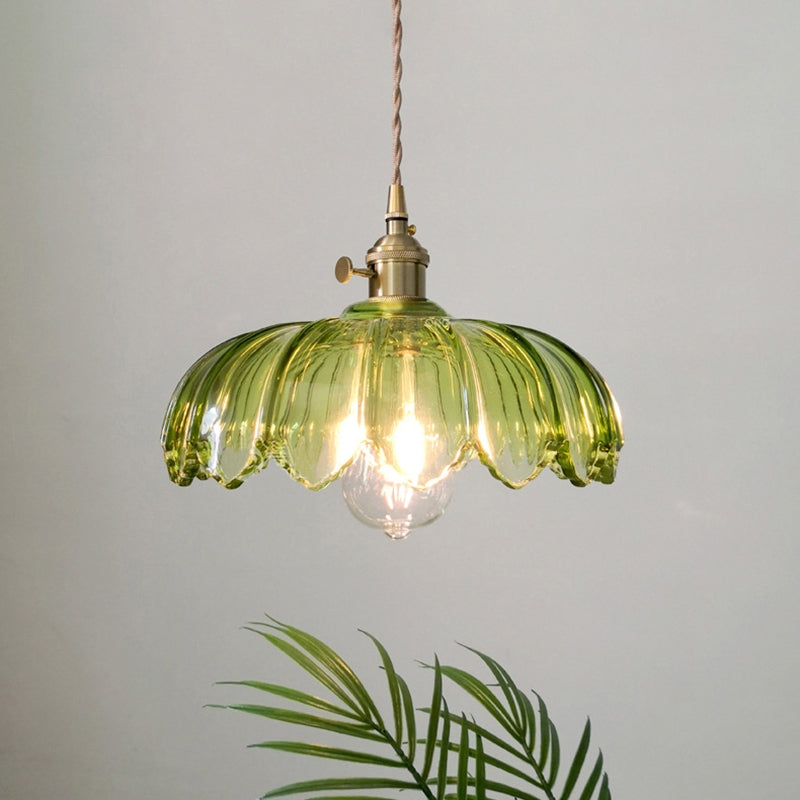 Lumessa Vintage Glas-Pendelleuchte im Blütendesign – Ansicht 2 von 21