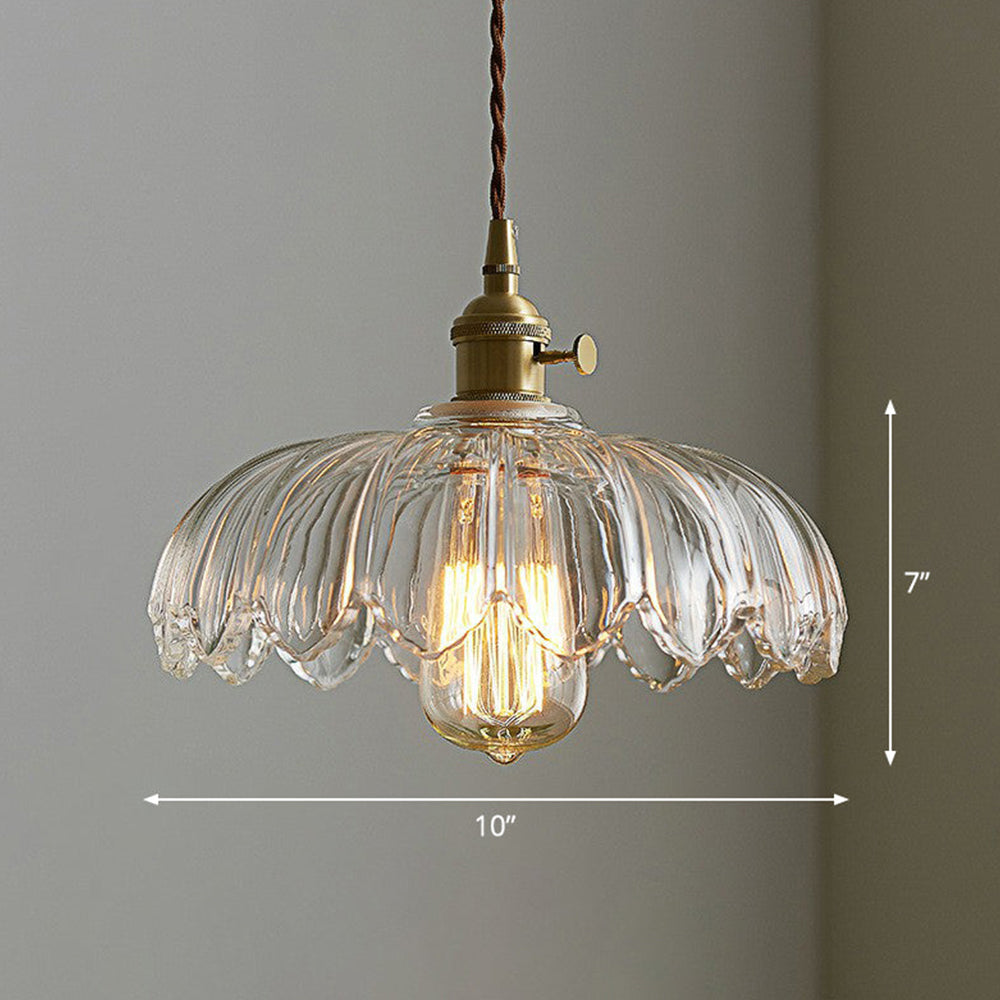 Lumessa Vintage Glas-Pendelleuchte im Blütendesign – Ansicht 21 von 21