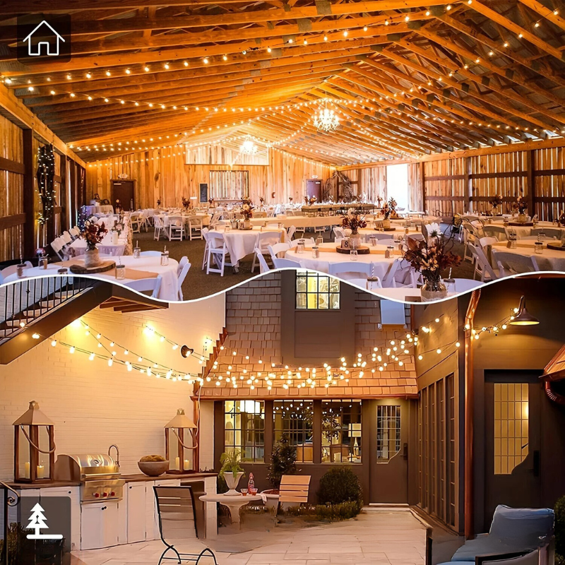 GlowString Warmweiße LED-Lichterkette für Terrasse & Garten – Ansicht 4 von 4