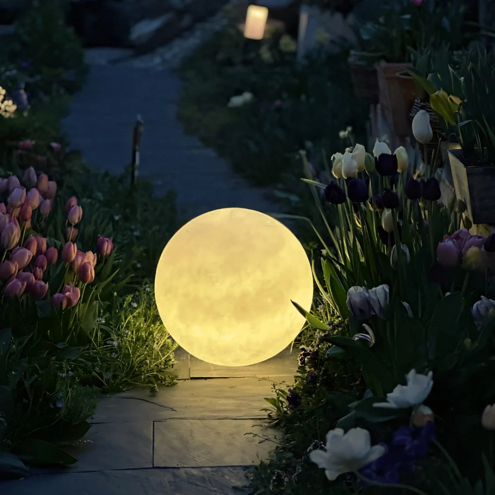 LunaGlow Mond-Gartenleuchte mit Fernbedienung und 16 Farben – Ansicht 12 von 16