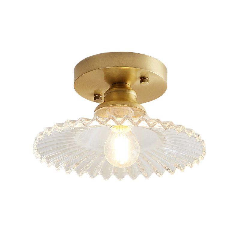 GlassGlow Halbbündige Deckenleuchte mit grünem Glasschirm – Ansicht 4 von 8