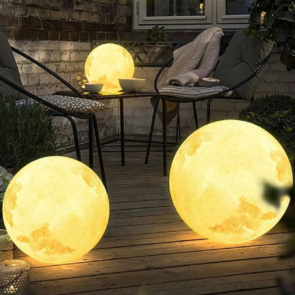 LunaGlow Mond-Gartenleuchte mit Fernbedienung und 16 Farben – Ansicht 6 von 16
