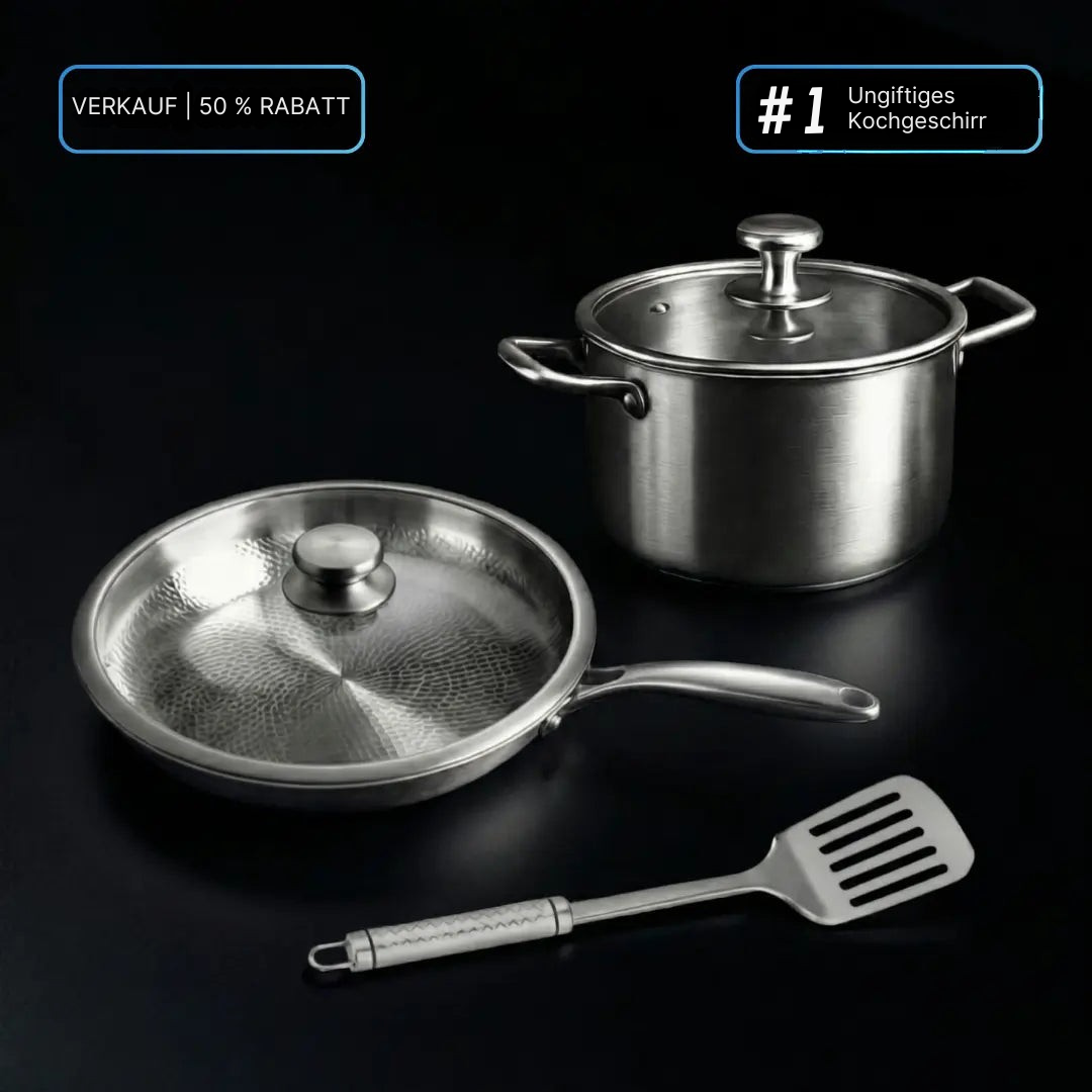 VentoCraft Kochgeschirr Set aus reinem Titan, 5-teilig