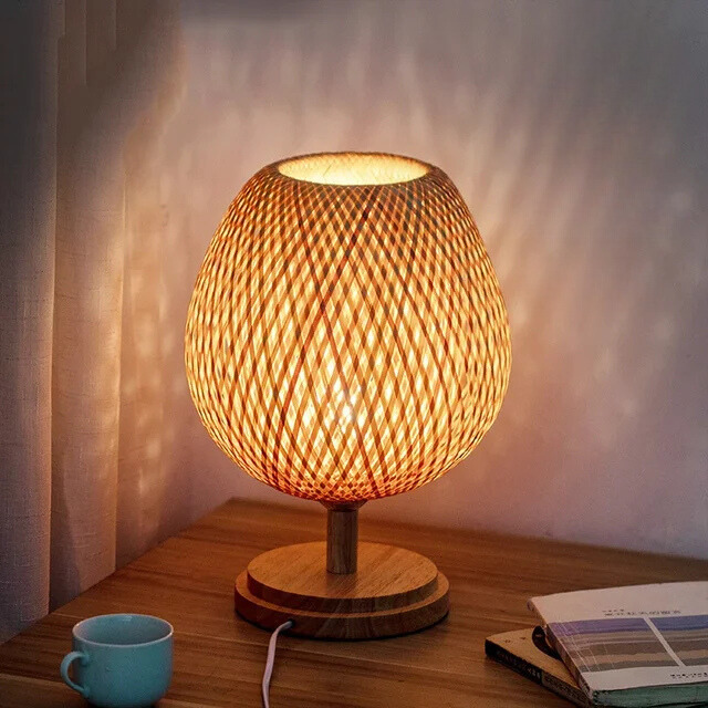 CasaBamboo Vintage Bambus-Tischlampe für Wohnzimmer – Tischleuchte – Ansicht 20 von 23