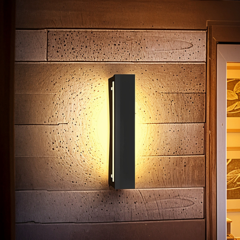 GlareLux Moderne LED-Außenwandleuchte aus Aluminium – Ansicht 3 von 6