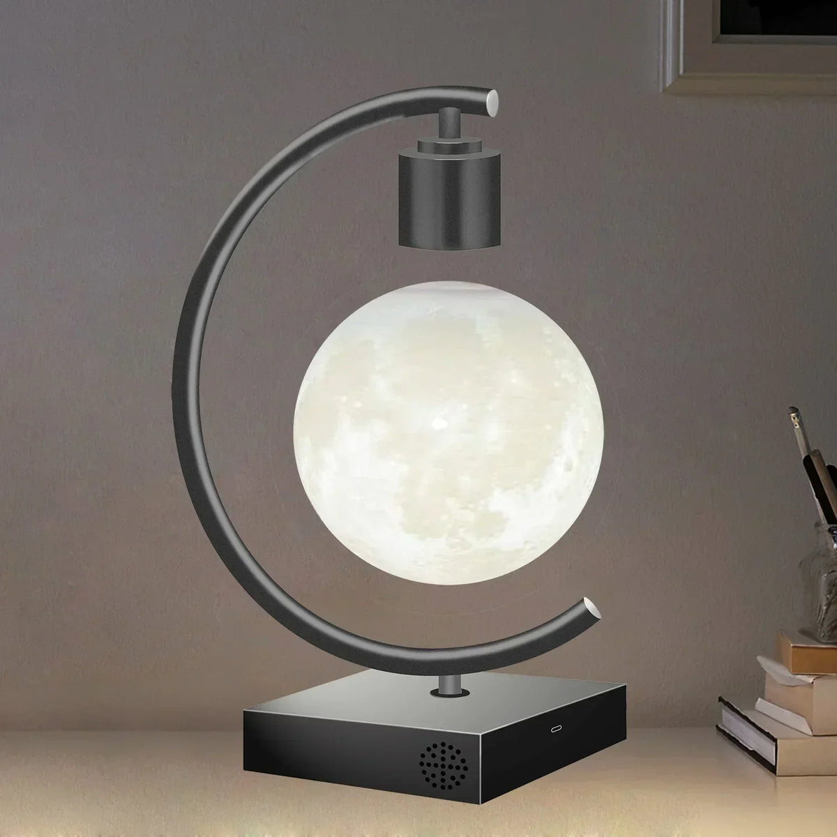 MoonGlide Schwebende Mondlampe mit dimmbarem LED-Licht – Tischleuchte – Ansicht 2 von 6