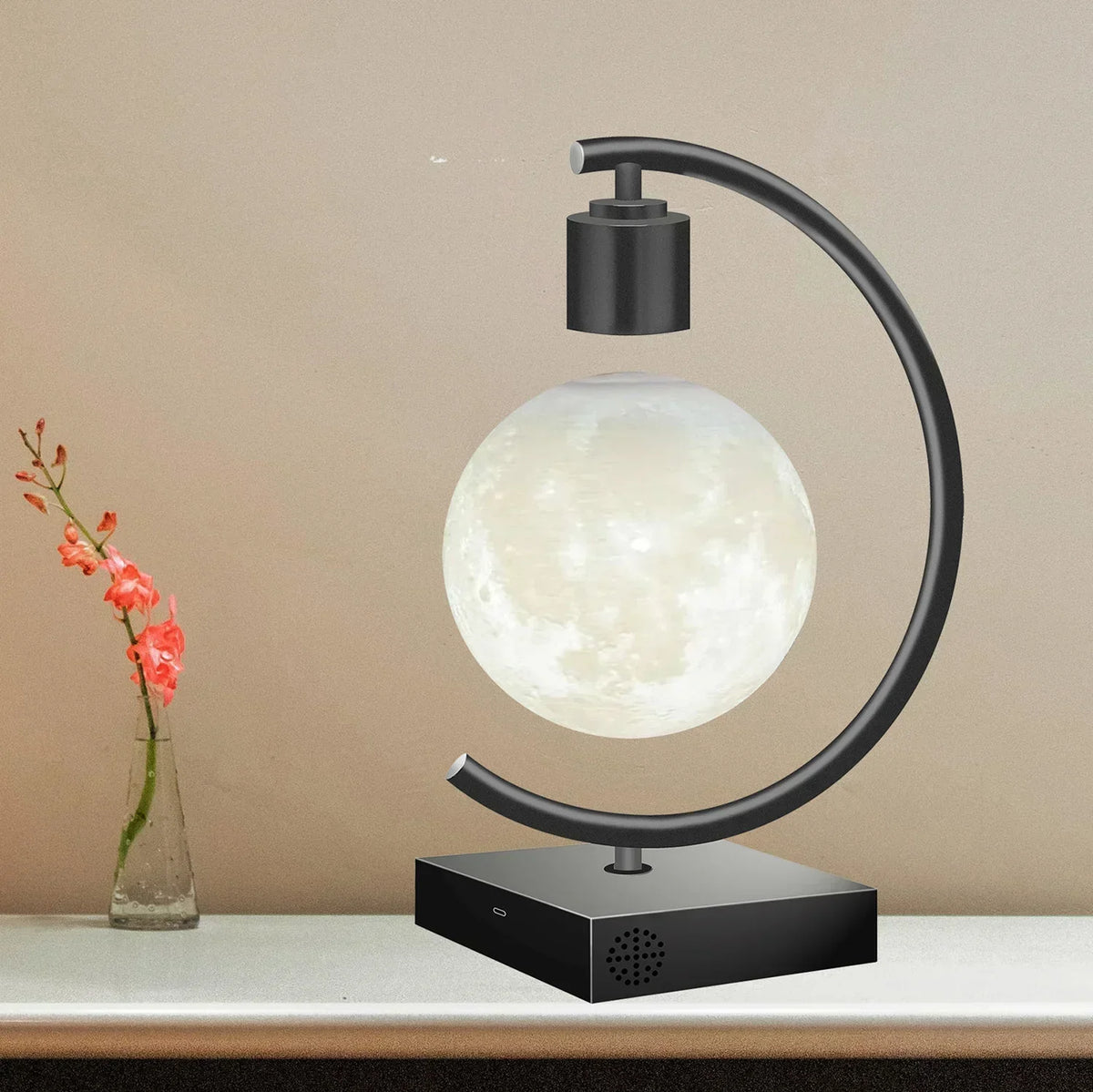 MoonGlide Schwebende Mondlampe mit dimmbarem LED-Licht – Tischleuchte – Ansicht 3 von 6