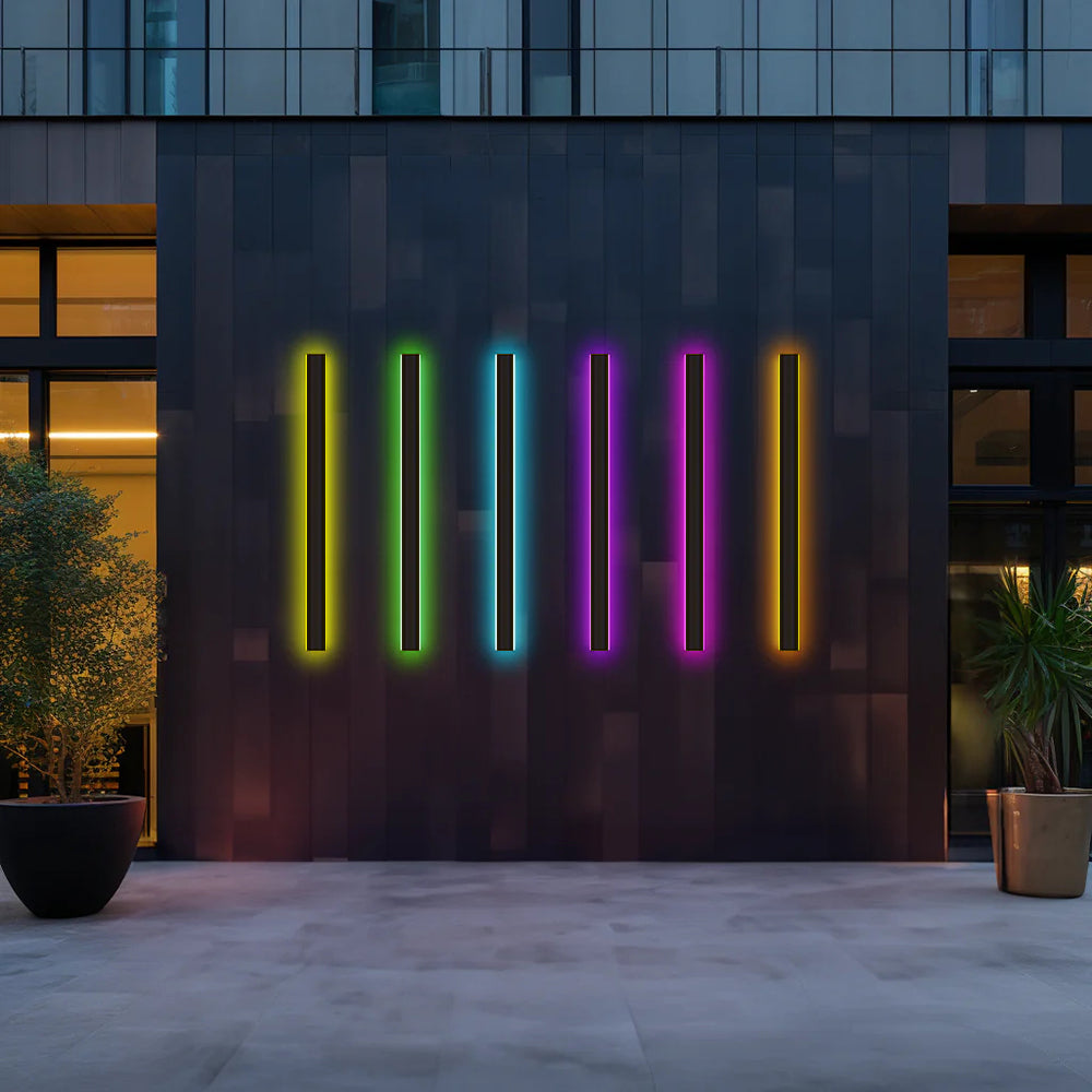 NoirTrail Schwarze LED-Wandleuchte mit 4 Lichtfarben aus Metall – Ansicht 15 von 24