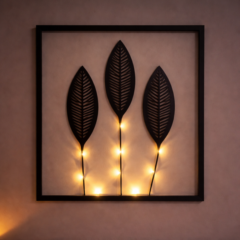 FoliaGlow LED-Lichtrahmen Set mit Blattdesign – Dekoleuchte – Ansicht 3 von 8