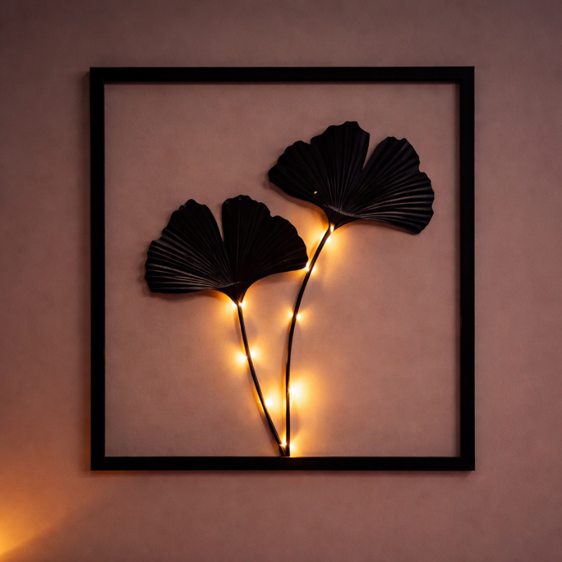 FoliaGlow LED-Lichtrahmen Set mit Blattdesign – Dekoleuchte – Ansicht 4 von 8