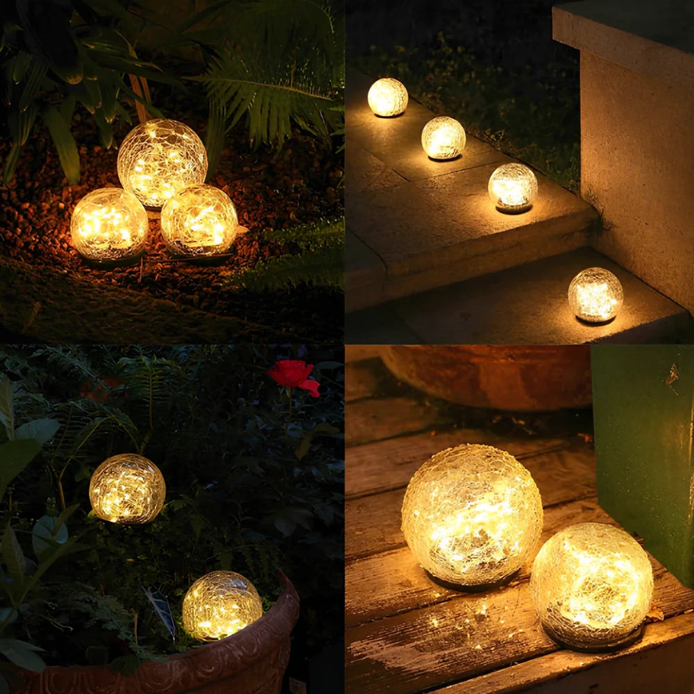 SolisGlow Solar-Gartenkugel aus Glas mit Dämmerungssensor – Solarleuchte – Ansicht 13 von 13