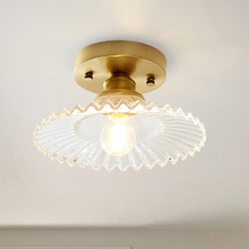 GlassGlow Halbbündige Deckenleuchte mit grünem Glasschirm – Ansicht 2 von 8