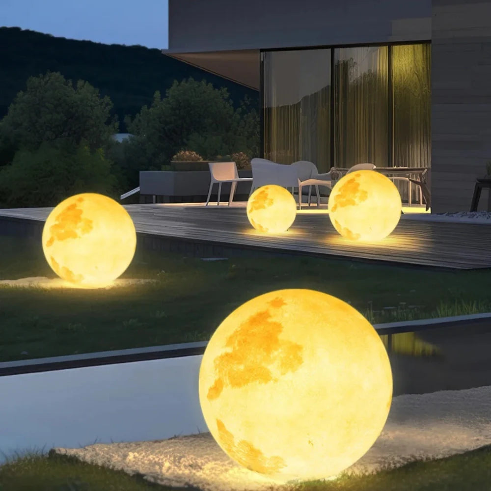 LunaGlow Mond-Gartenleuchte mit Fernbedienung und 16 Farben