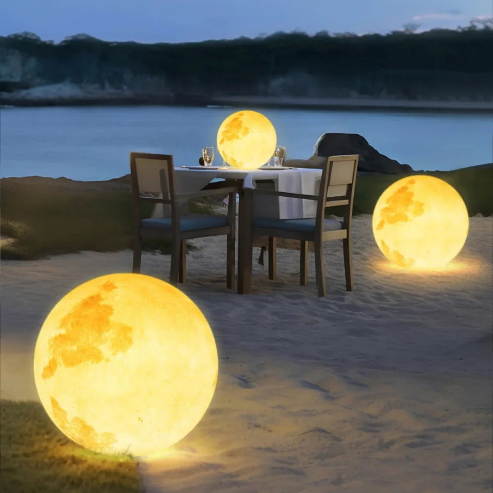 LunaGlow Mond-Gartenleuchte mit Fernbedienung und 16 Farben – Ansicht 5 von 16