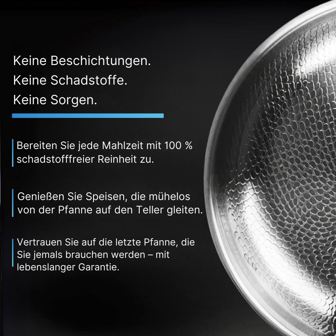 TitaFlame Wok-Pfanne aus Titan mit Hammerschlag-Design – Kochgeschirr – Ansicht 2 von 6